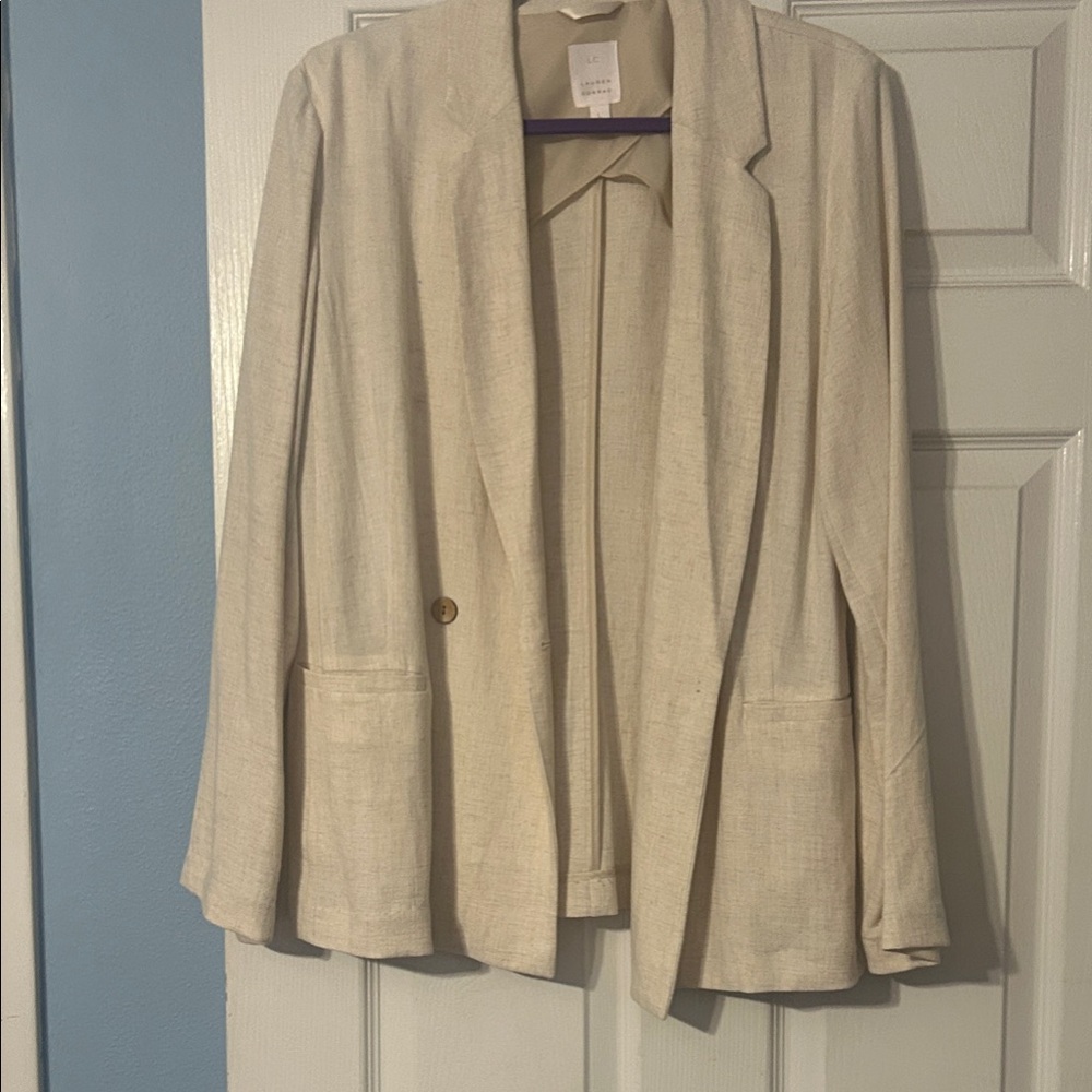 Lightweight Beige Women's Blazer Jacket